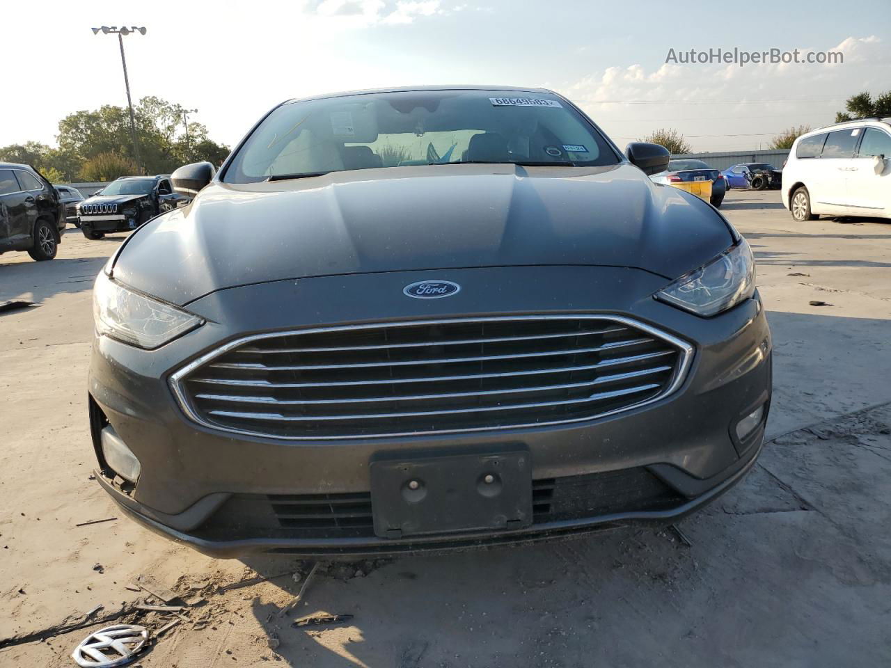 2019 Ford Fusion Se Gray vin: 3FA6P0HD9KR231677