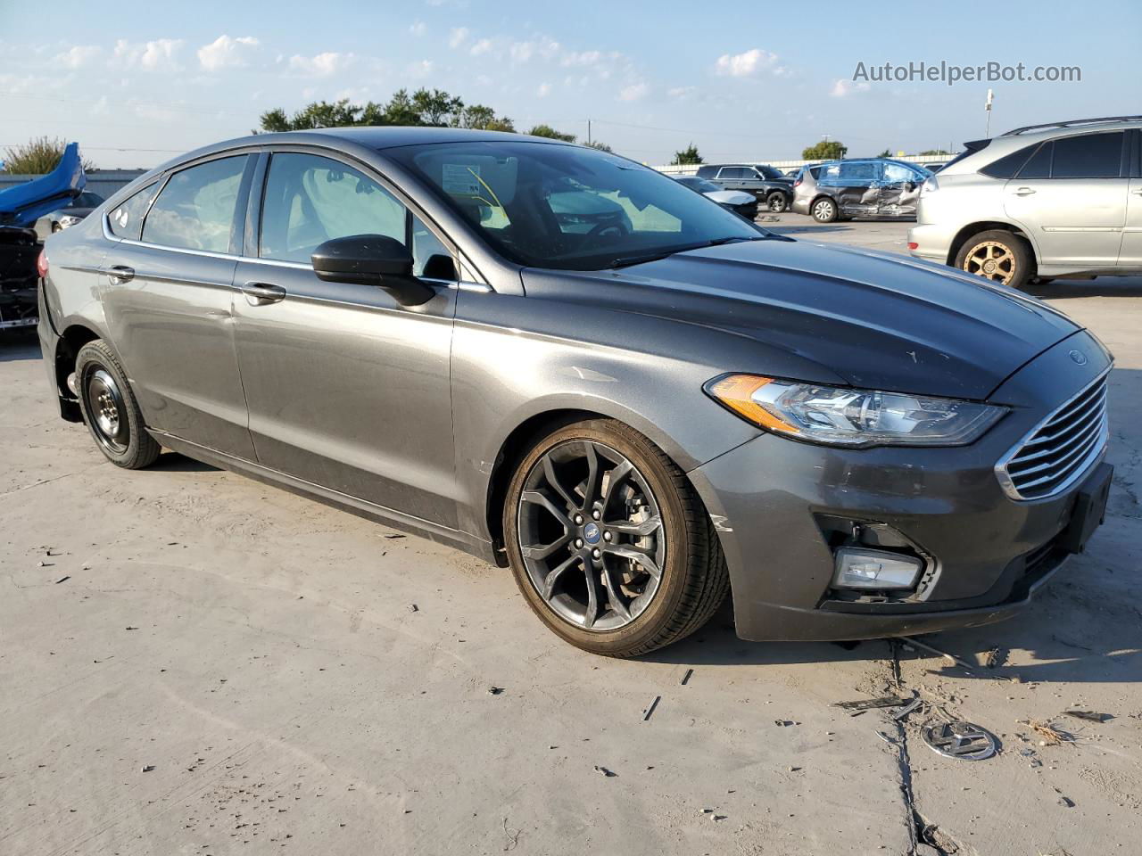 2019 Ford Fusion Se Gray vin: 3FA6P0HD9KR231677