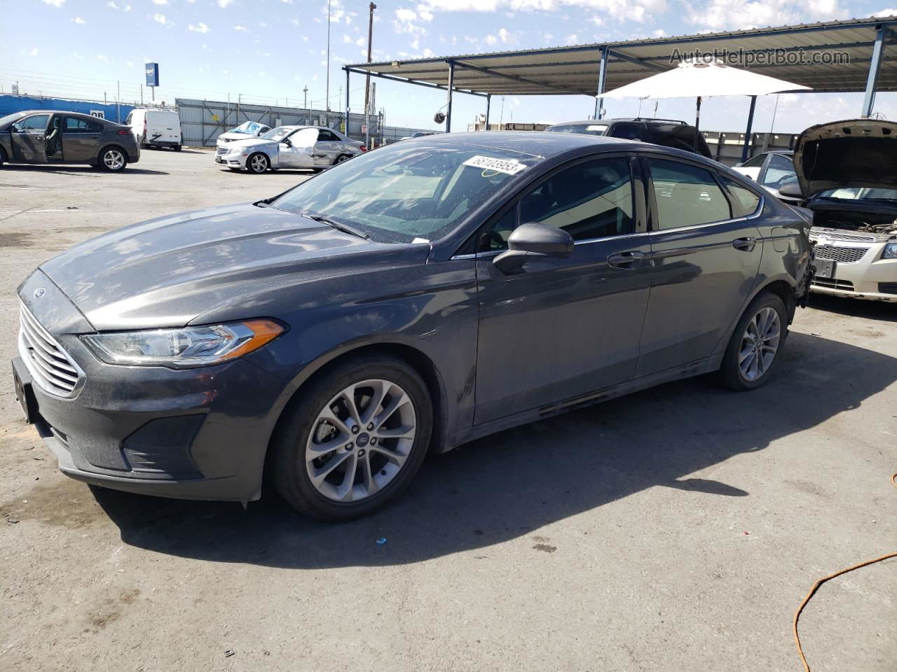 2020 Ford Fusion Se Gray vin: 3FA6P0HD9LR115106