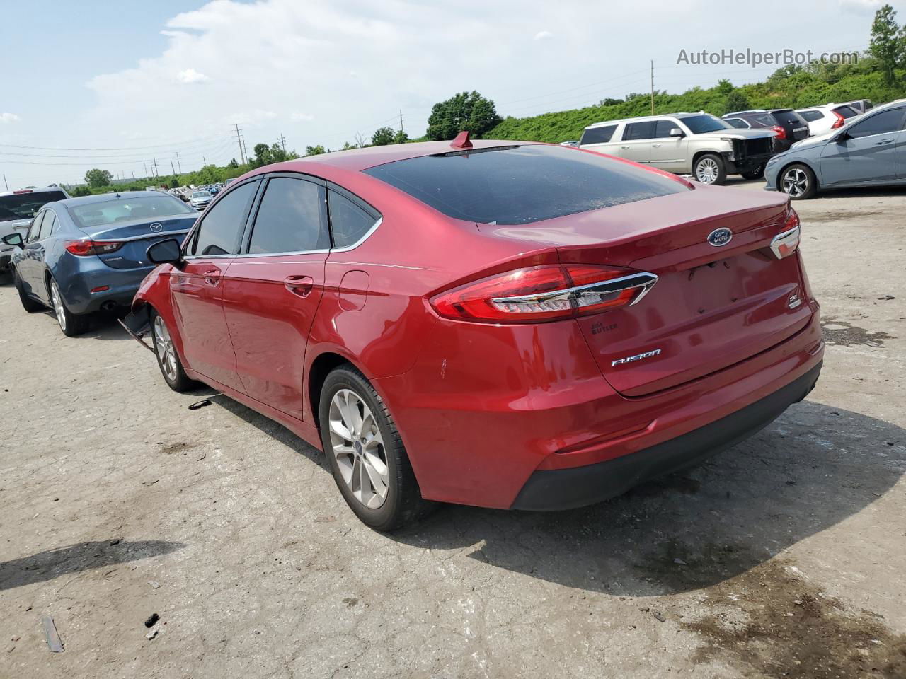 2020 Ford Fusion Se Red vin: 3FA6P0HD9LR148428