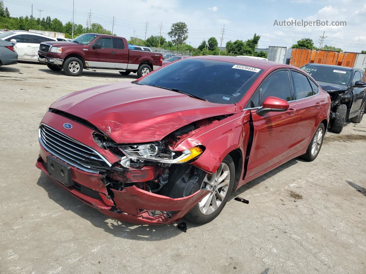 2020 Ford Fusion Se Red vin: 3FA6P0HD9LR148428