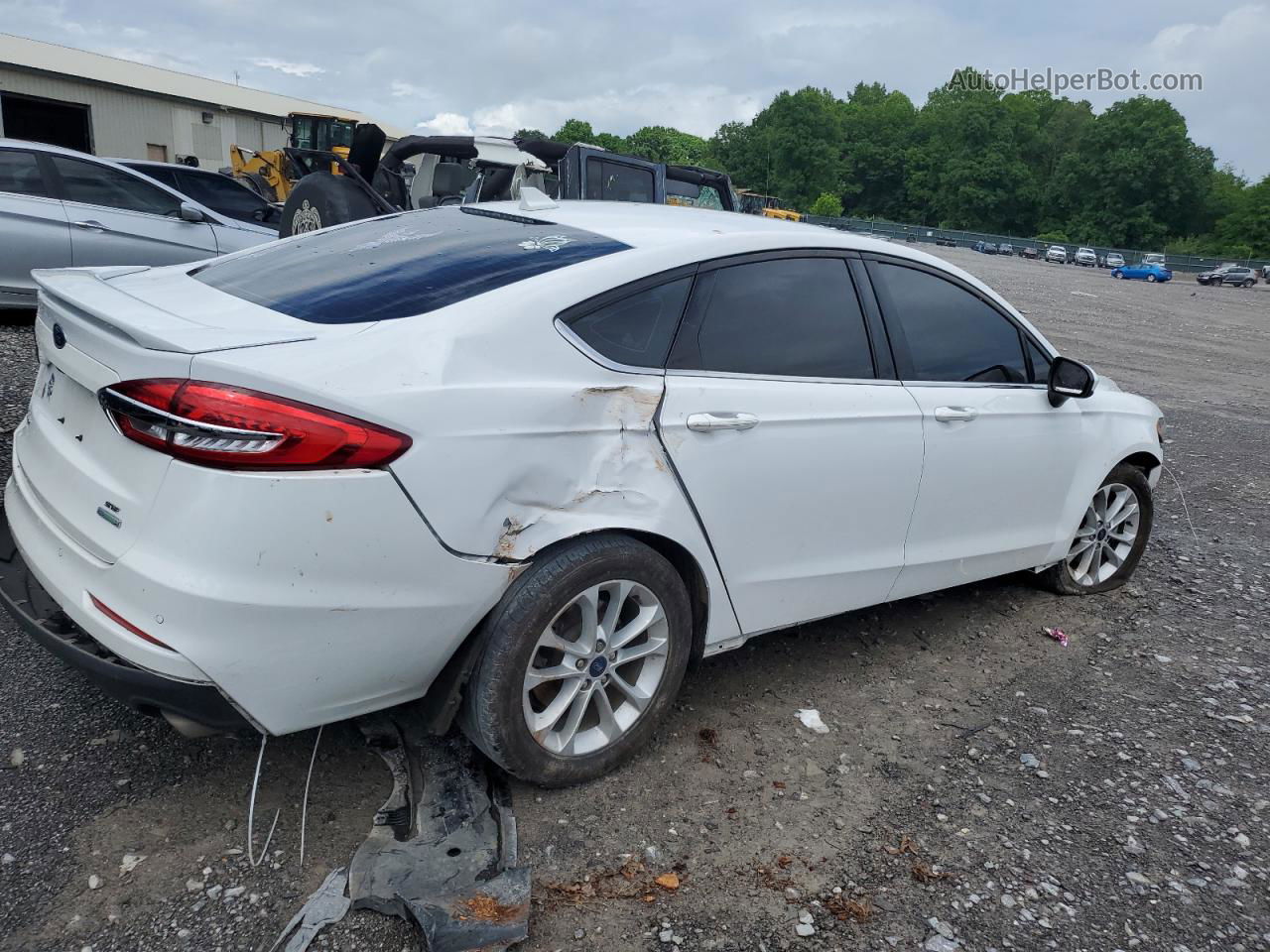 2020 Ford Fusion Se White vin: 3FA6P0HD9LR197600