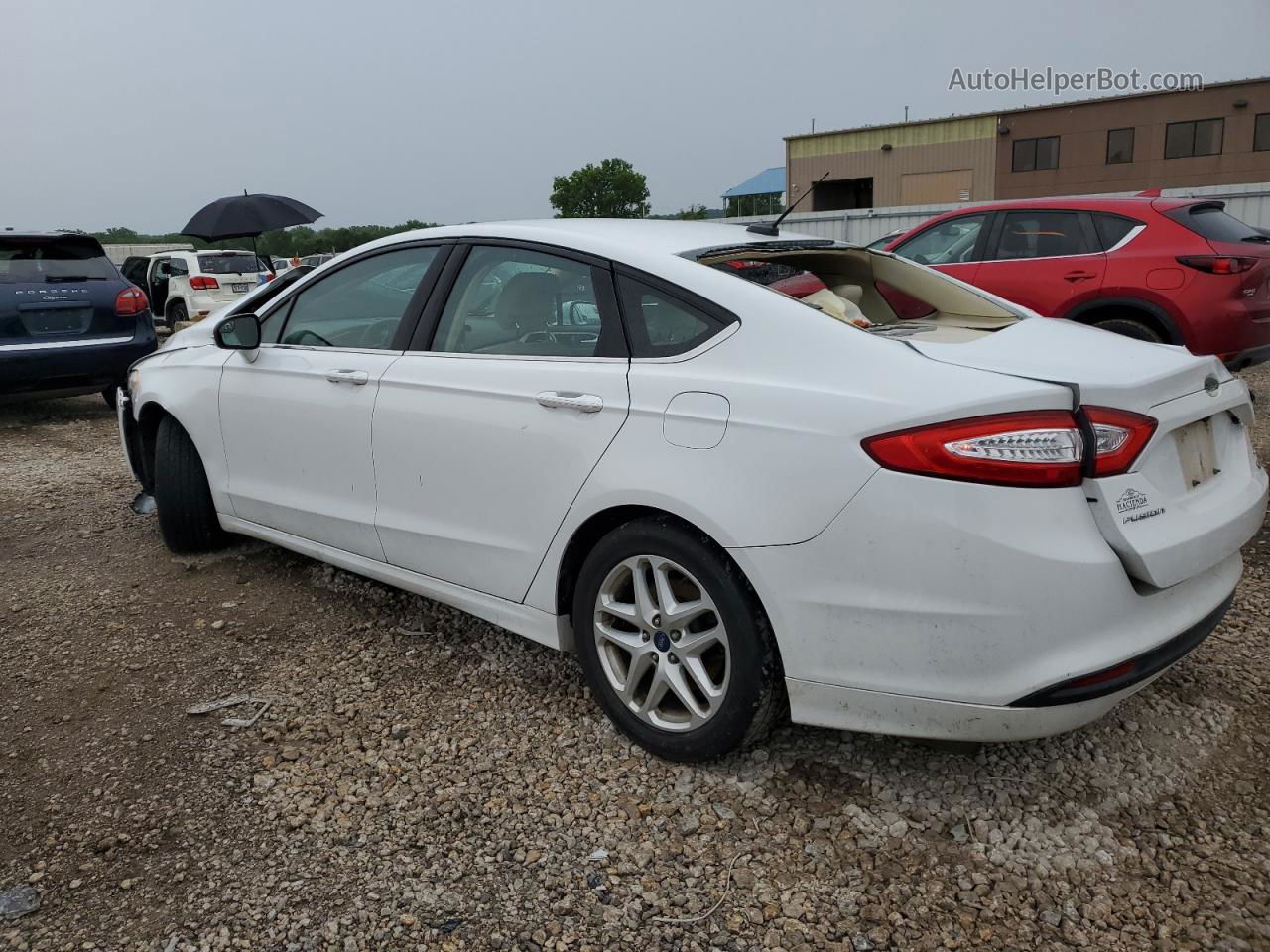 2015 Ford Fusion Se White vin: 3FA6P0HDXFR100134