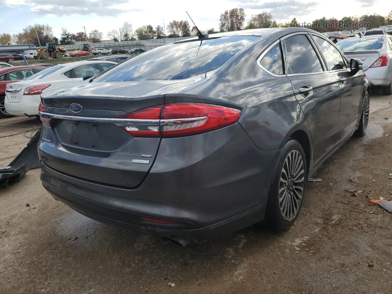 2017 Ford Fusion Se Gray vin: 3FA6P0HDXHR105093