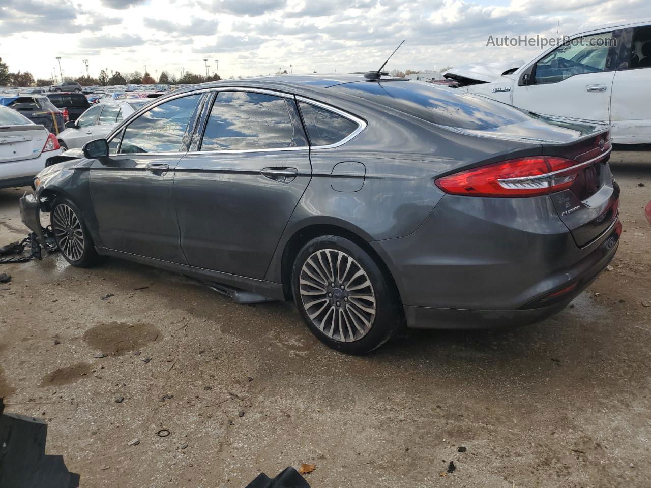 2017 Ford Fusion Se Gray vin: 3FA6P0HDXHR105093