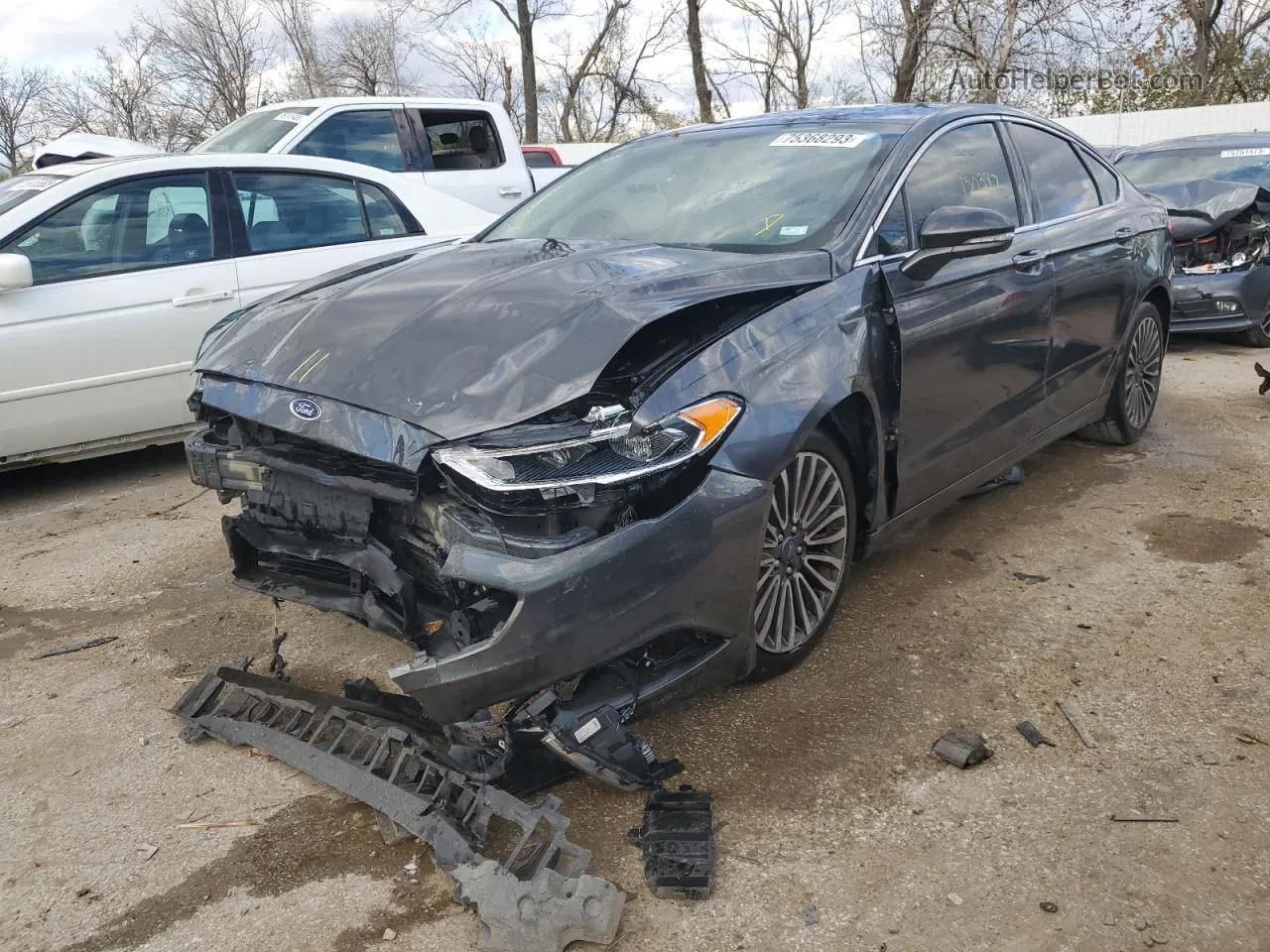 2017 Ford Fusion Se Gray vin: 3FA6P0HDXHR105093