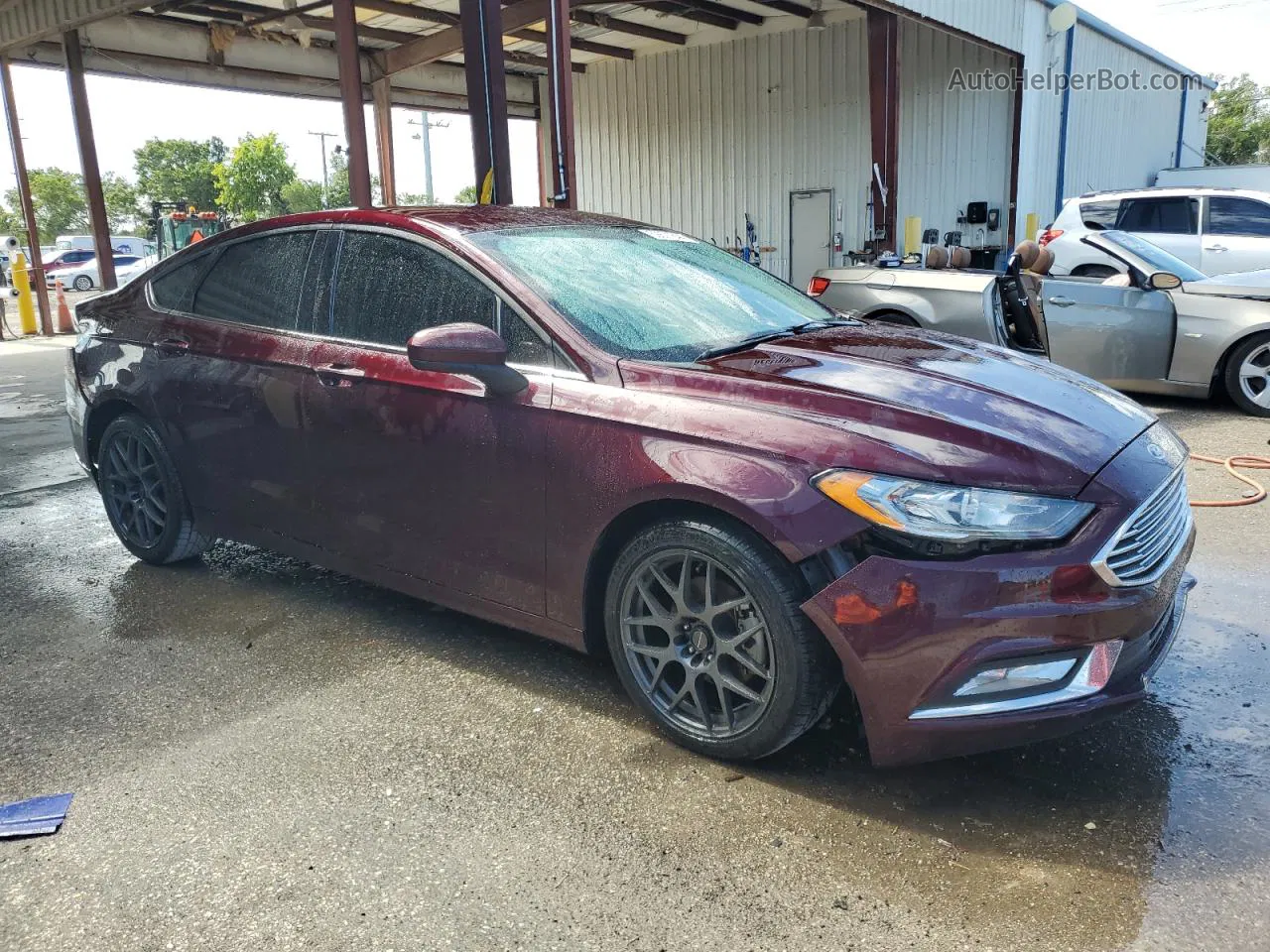 2017 Ford Fusion Se Burgundy vin: 3FA6P0HDXHR250179