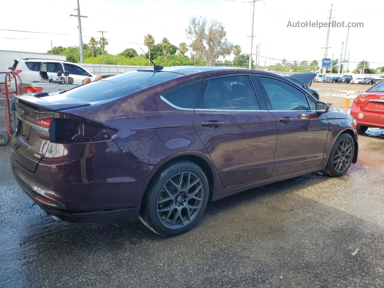 2017 Ford Fusion Se Burgundy vin: 3FA6P0HDXHR250179