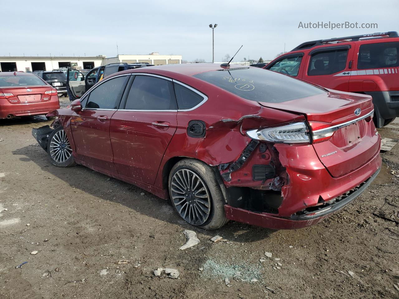 2017 Ford Fusion Se Red vin: 3FA6P0HDXHR341162