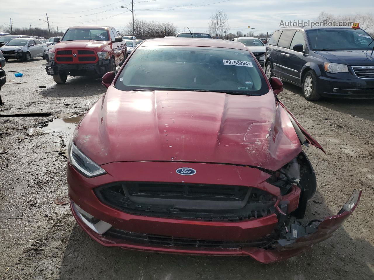 2017 Ford Fusion Se Красный vin: 3FA6P0HDXHR341162