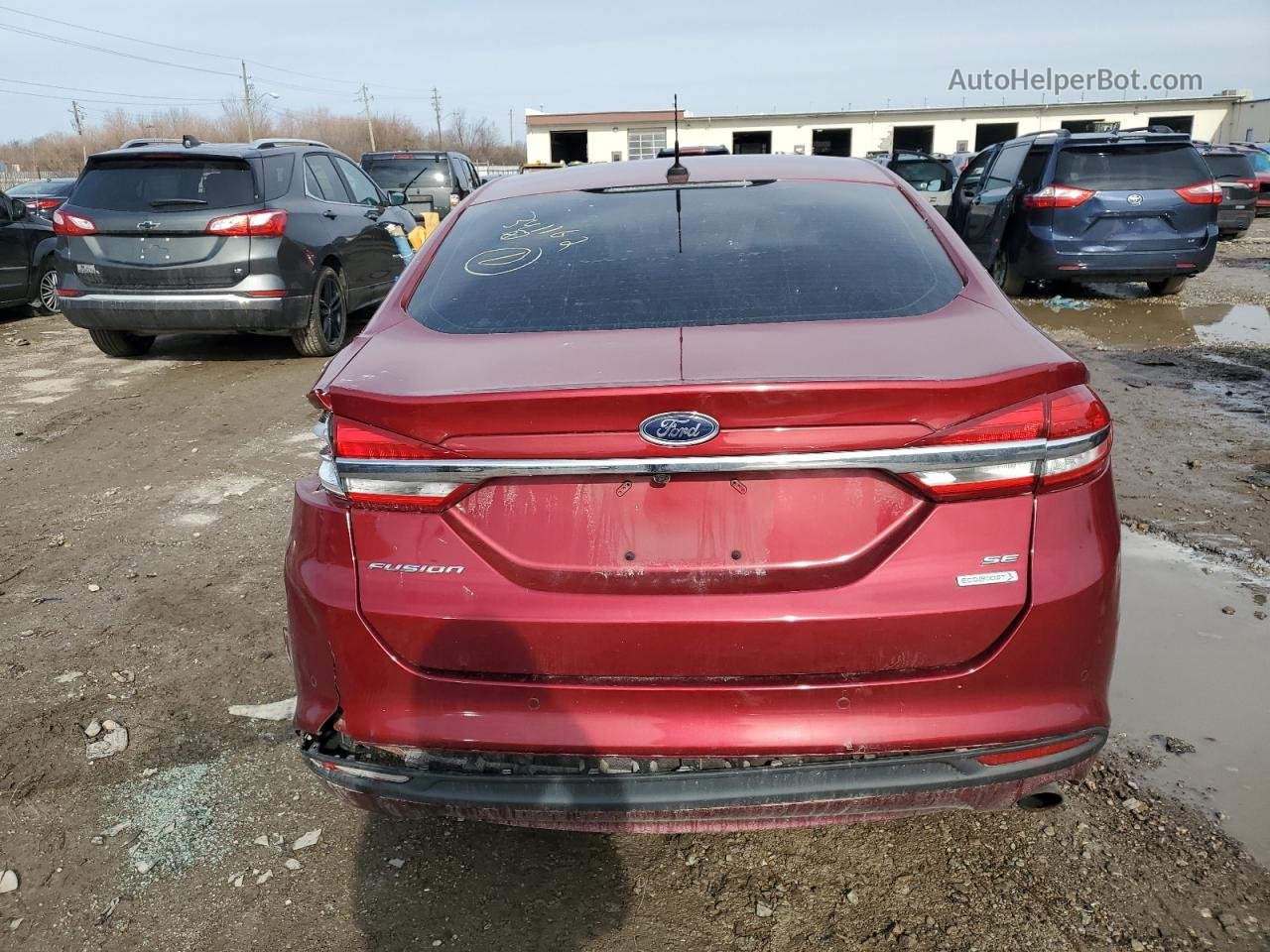 2017 Ford Fusion Se Red vin: 3FA6P0HDXHR341162