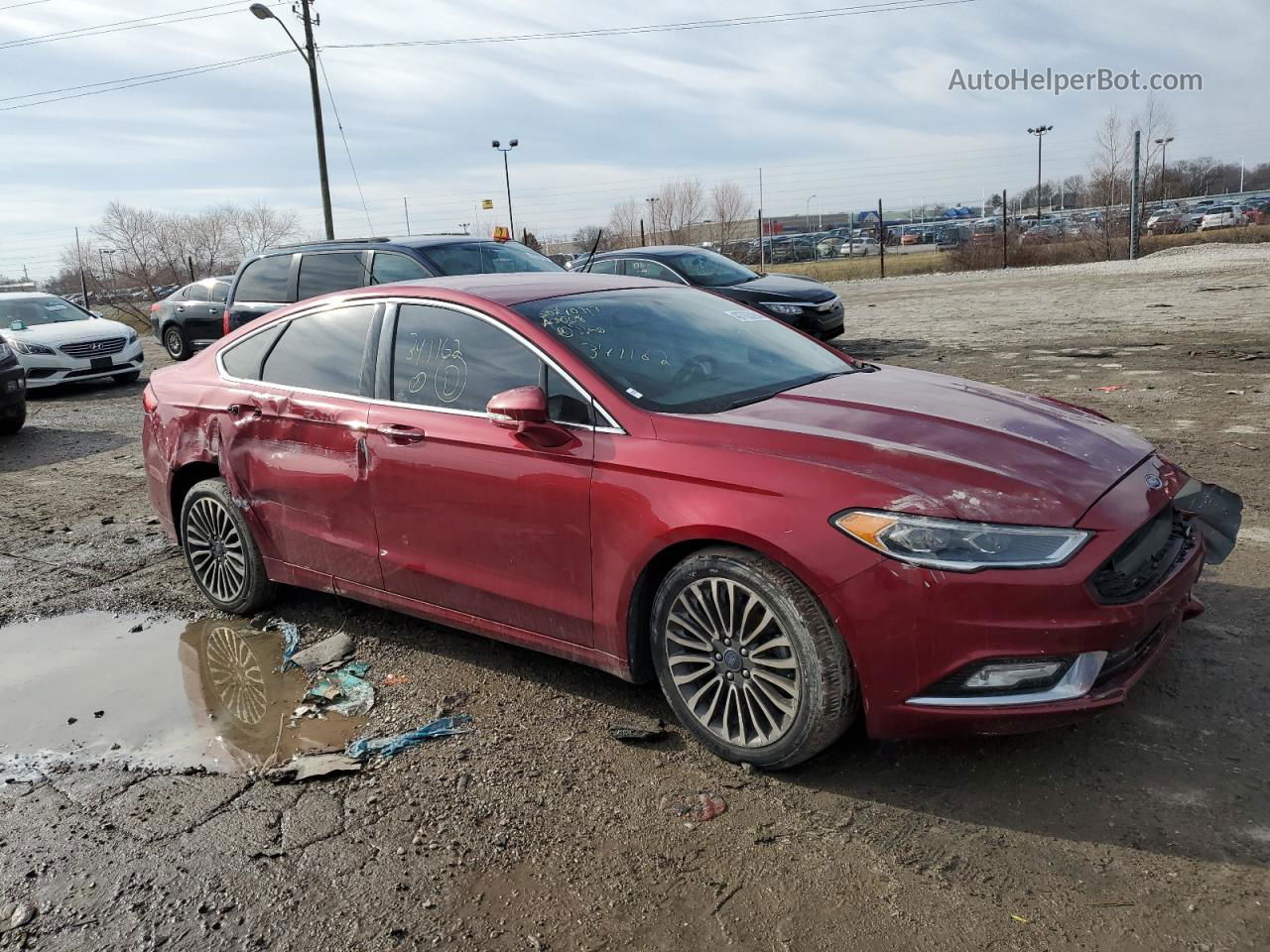 2017 Ford Fusion Se Red vin: 3FA6P0HDXHR341162