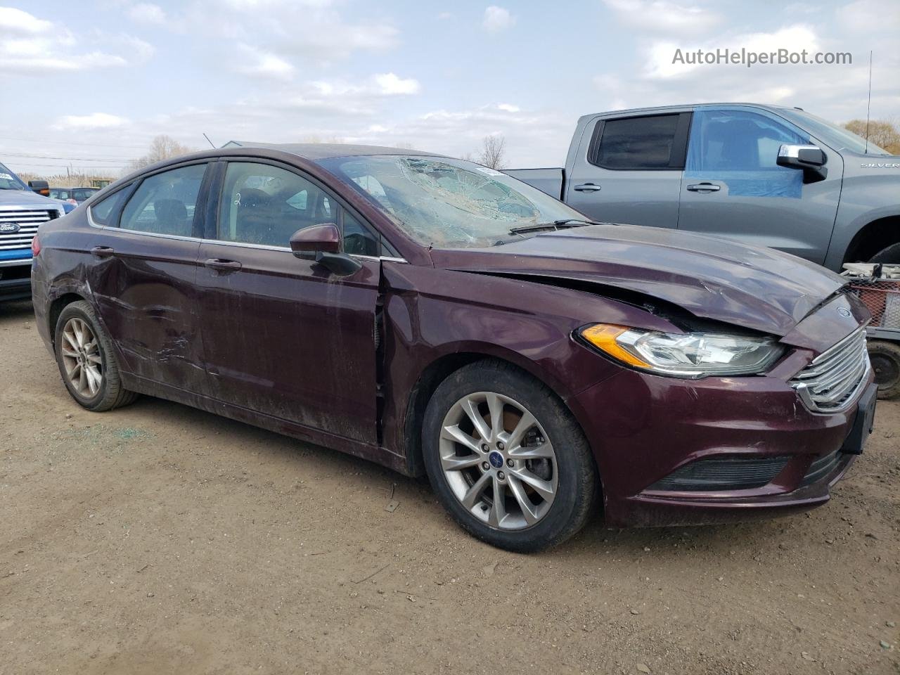 2017 Ford Fusion Se Бордовый vin: 3FA6P0HDXHR365140