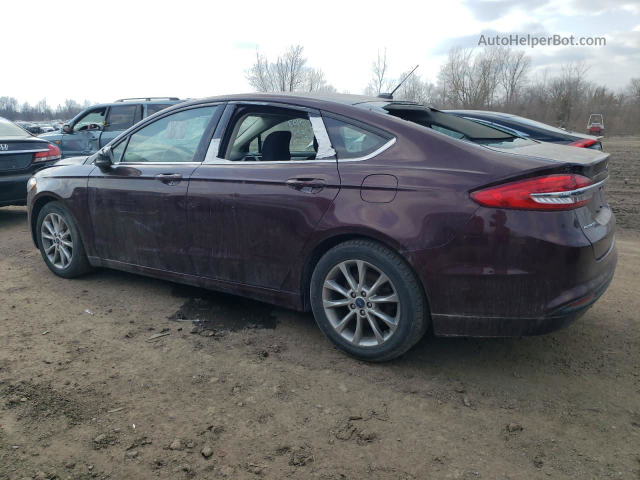 2017 Ford Fusion Se Burgundy vin: 3FA6P0HDXHR365140