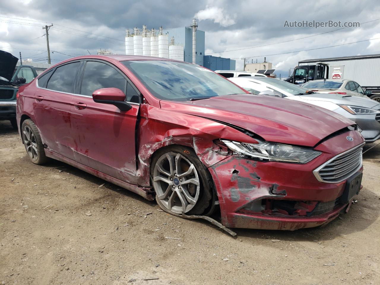 2017 Ford Fusion Se Red vin: 3FA6P0HDXHR406480