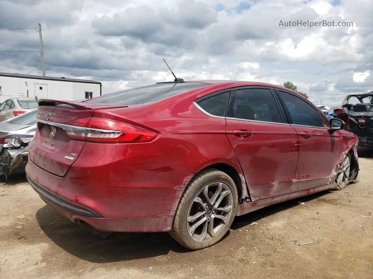 2017 Ford Fusion Se Red vin: 3FA6P0HDXHR406480