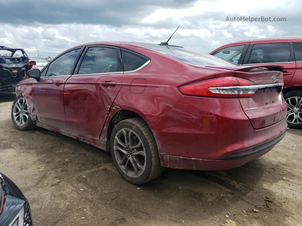 2017 Ford Fusion Se Red vin: 3FA6P0HDXHR406480