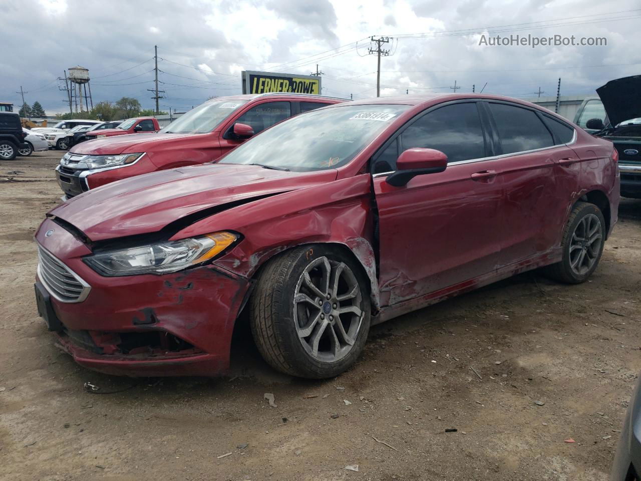 2017 Ford Fusion Se Red vin: 3FA6P0HDXHR406480