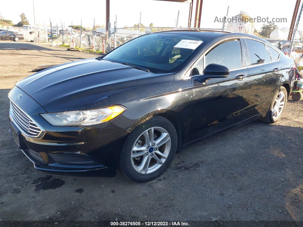 2018 Ford Fusion Se Black vin: 3FA6P0HDXJR145406