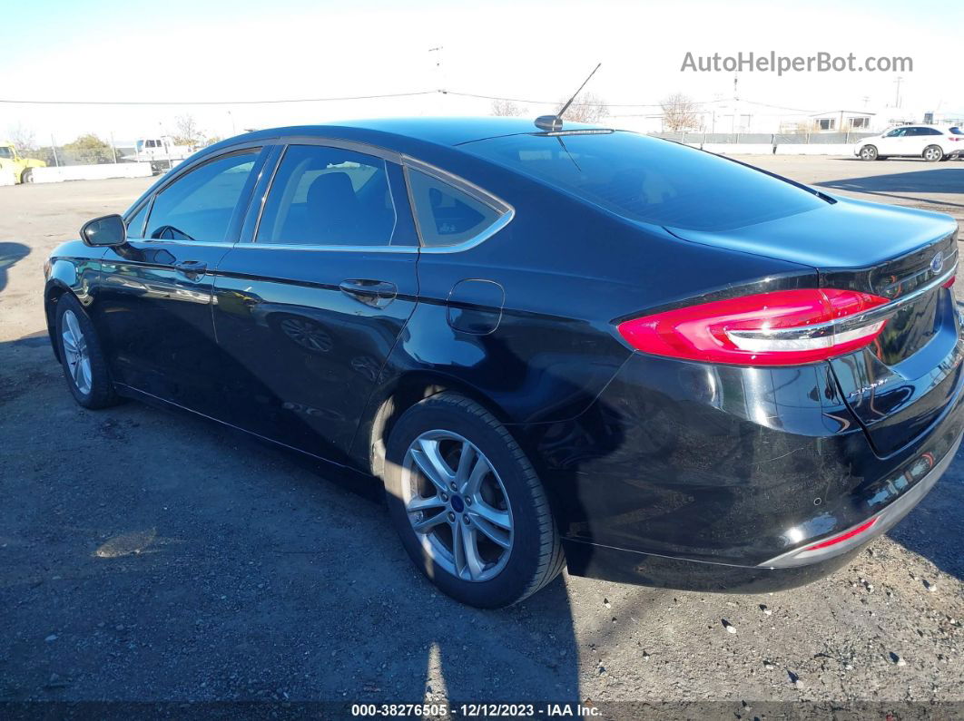 2018 Ford Fusion Se Black vin: 3FA6P0HDXJR145406