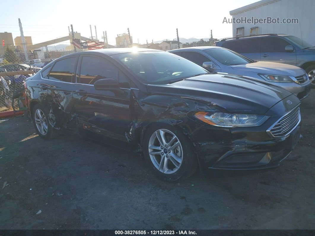 2018 Ford Fusion Se Black vin: 3FA6P0HDXJR145406