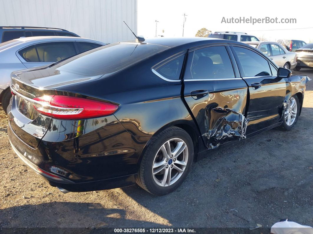 2018 Ford Fusion Se Black vin: 3FA6P0HDXJR145406