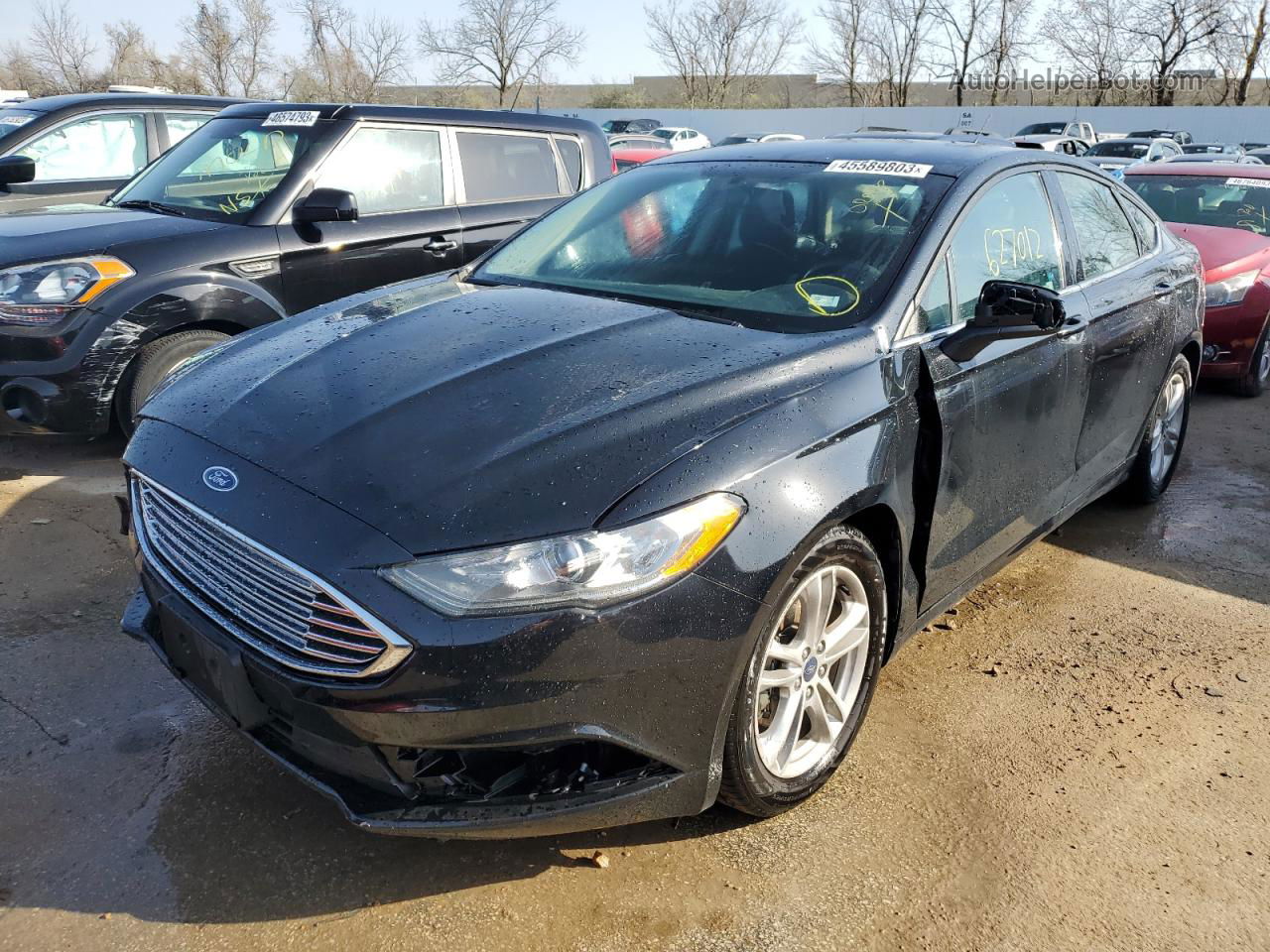 2018 Ford Fusion Se Black vin: 3FA6P0HDXJR148208