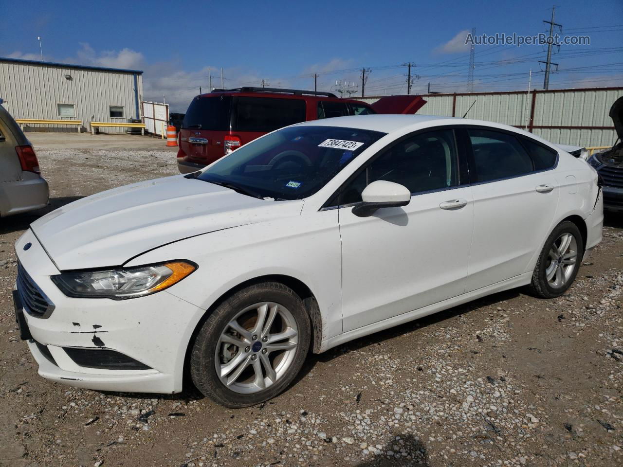 2018 Ford Fusion Se White vin: 3FA6P0HDXJR156521