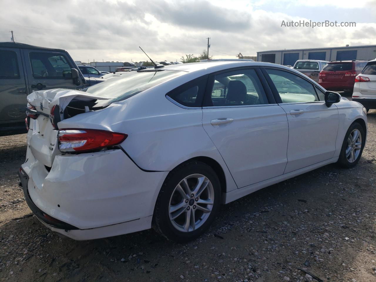 2018 Ford Fusion Se White vin: 3FA6P0HDXJR156521