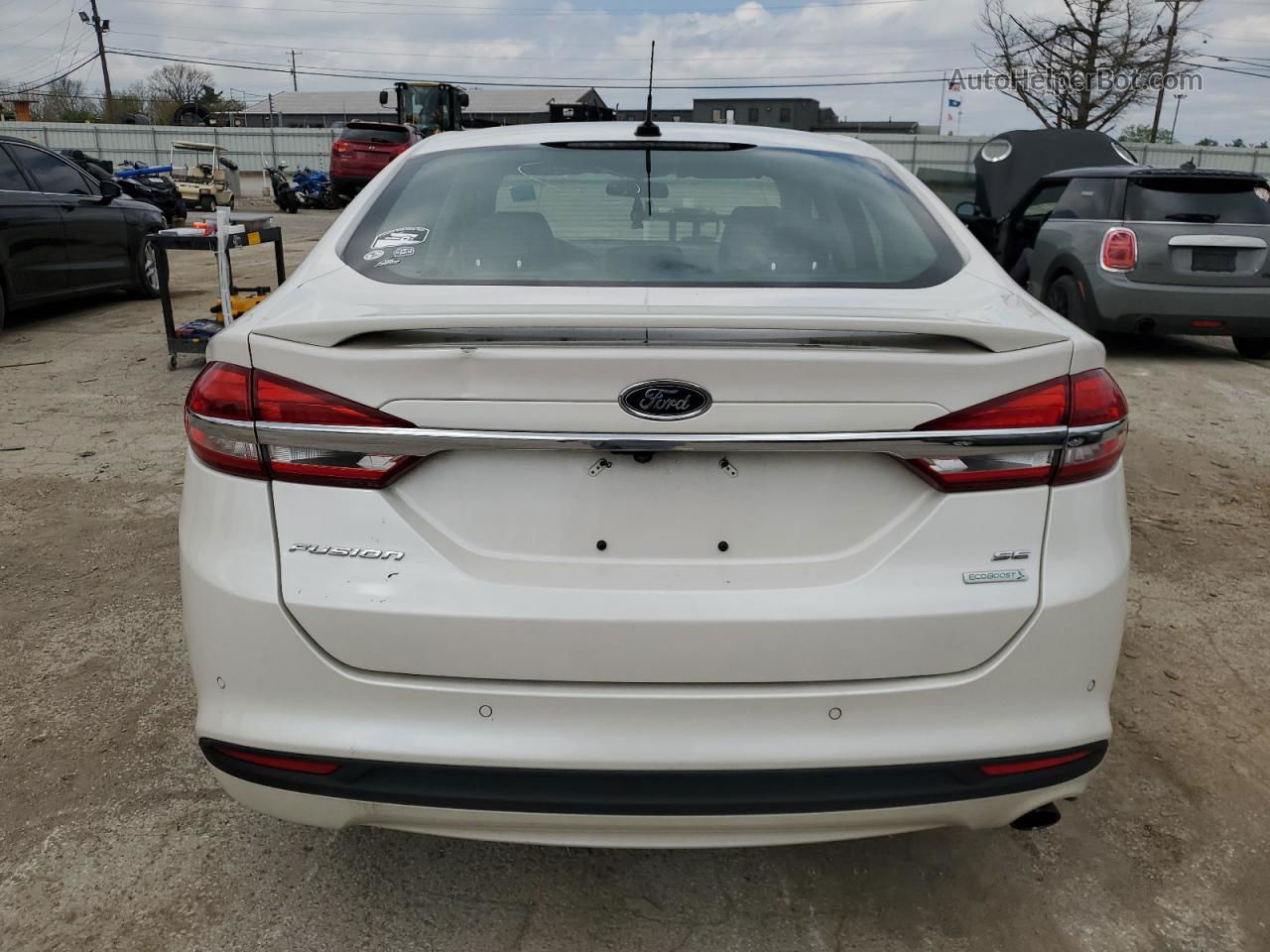 2018 Ford Fusion Se White vin: 3FA6P0HDXJR158012