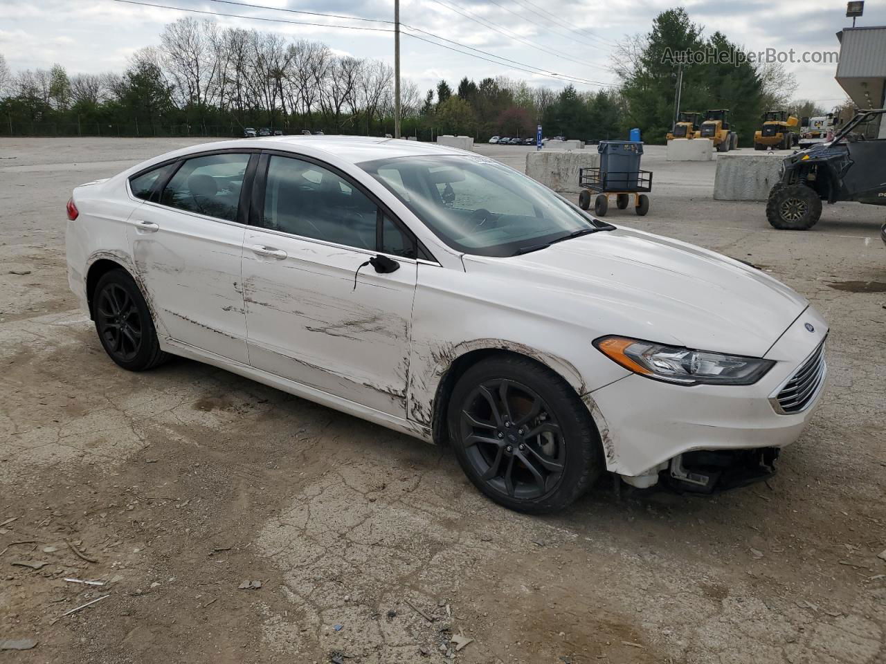 2018 Ford Fusion Se White vin: 3FA6P0HDXJR158012