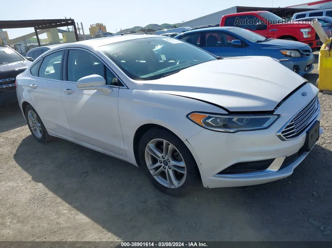 2018 Ford Fusion Se White vin: 3FA6P0HDXJR196937