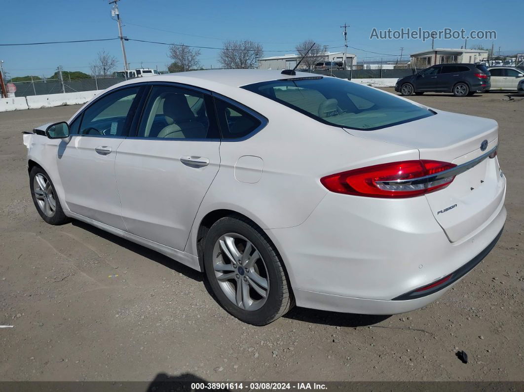 2018 Ford Fusion Se White vin: 3FA6P0HDXJR196937