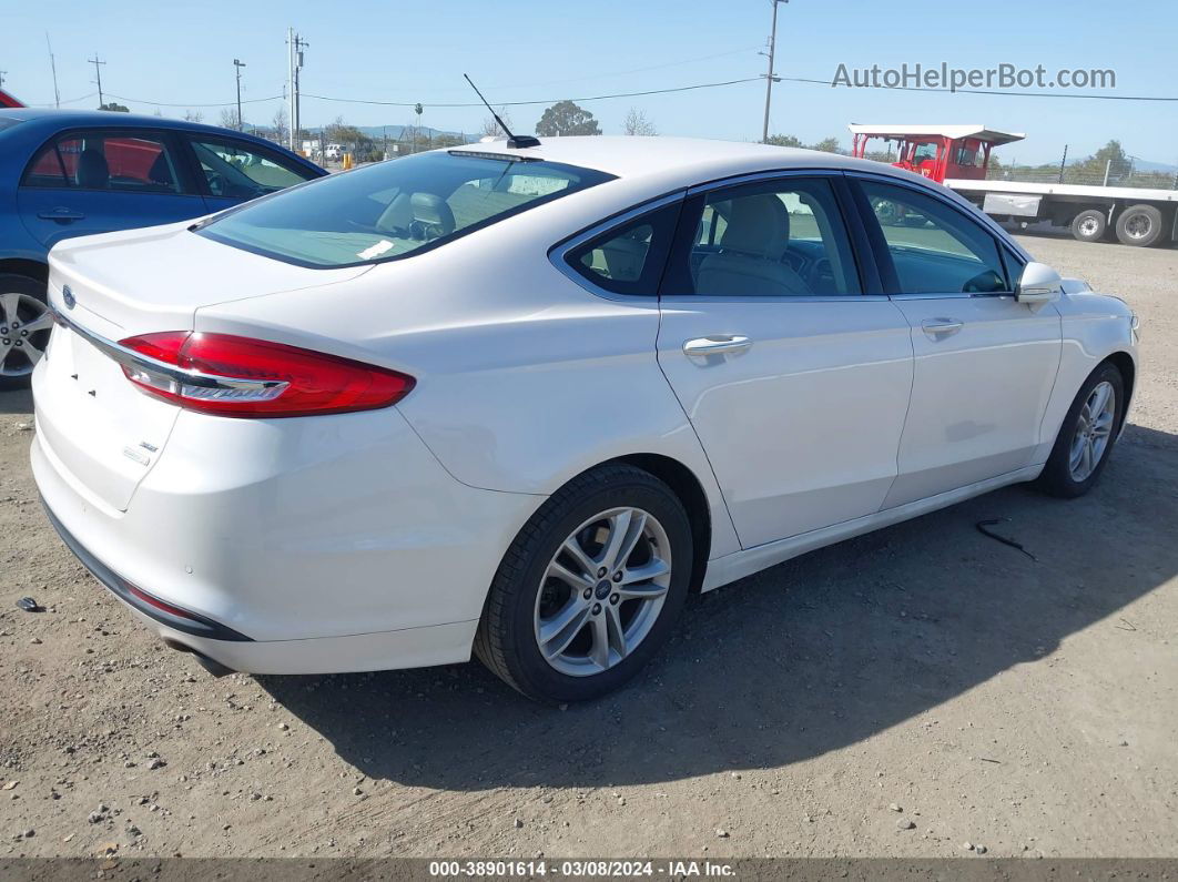 2018 Ford Fusion Se White vin: 3FA6P0HDXJR196937