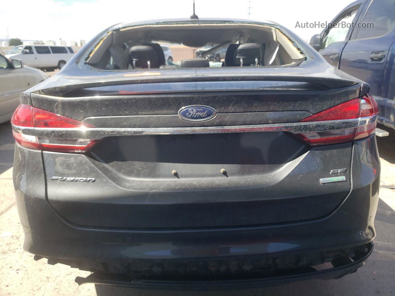 2018 Ford Fusion Se Gray vin: 3FA6P0HDXJR204017