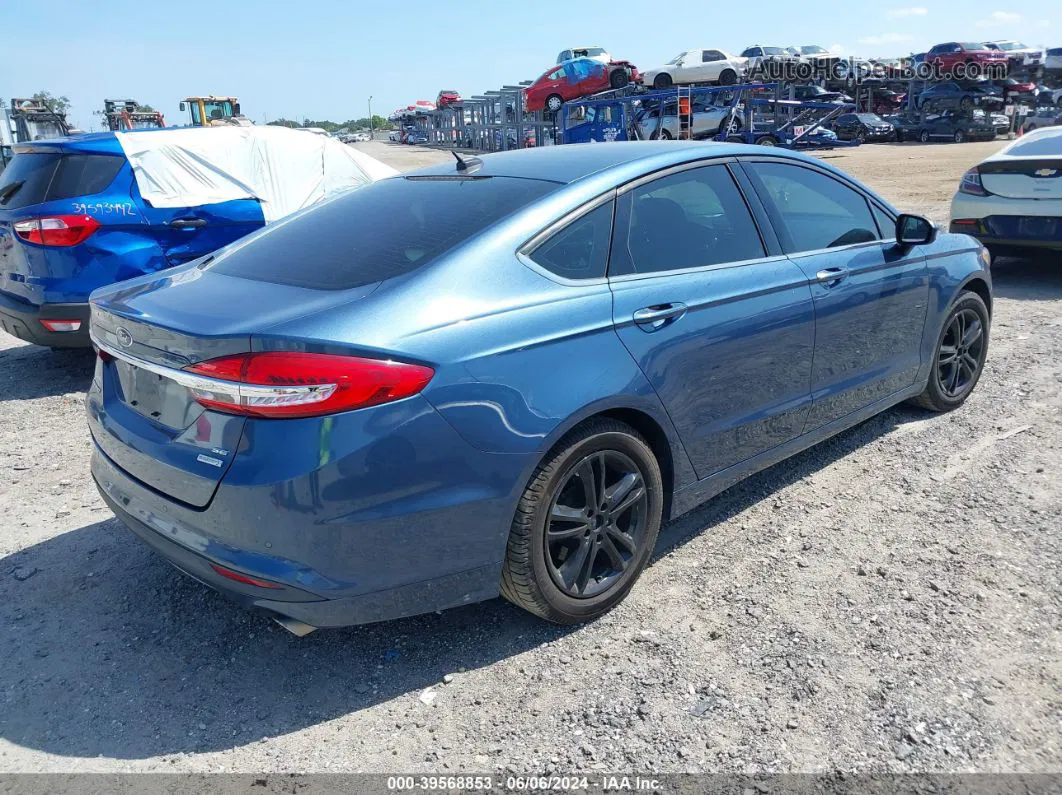 2018 Ford Fusion Se Blue vin: 3FA6P0HDXJR213137