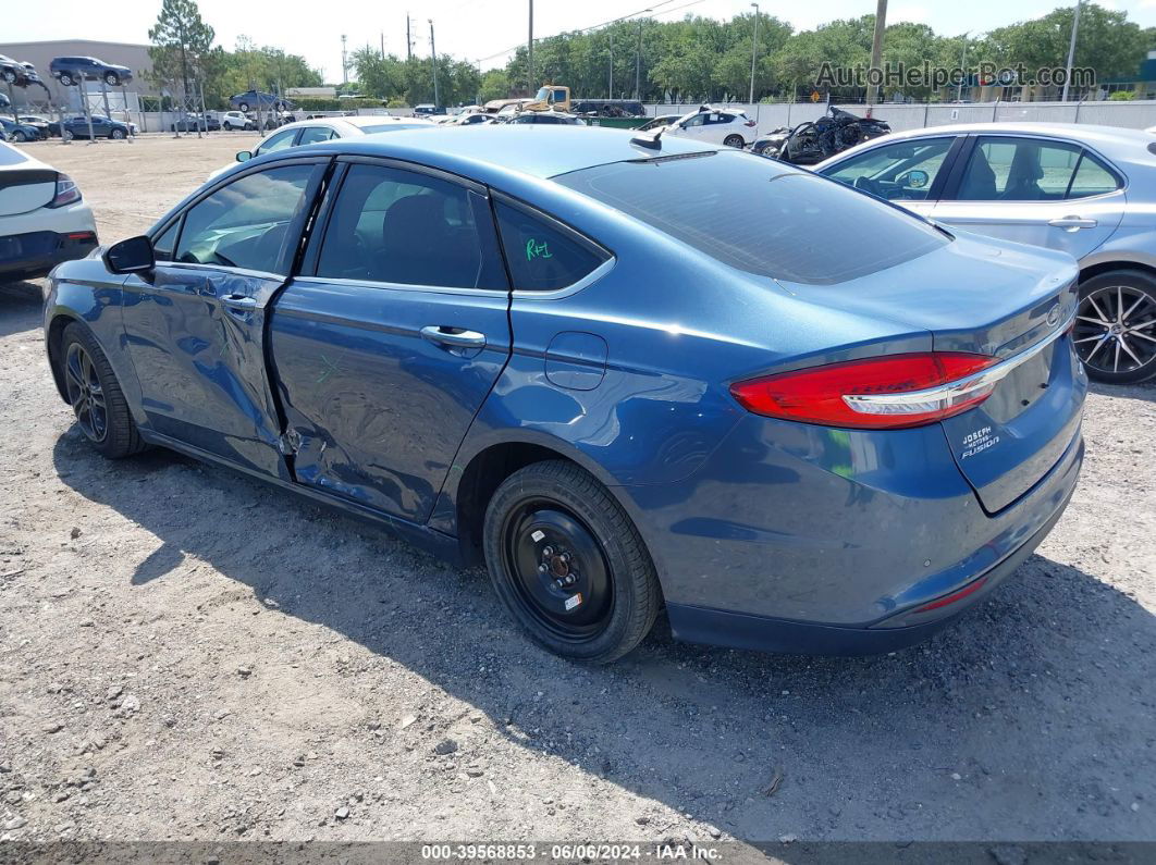 2018 Ford Fusion Se Синий vin: 3FA6P0HDXJR213137