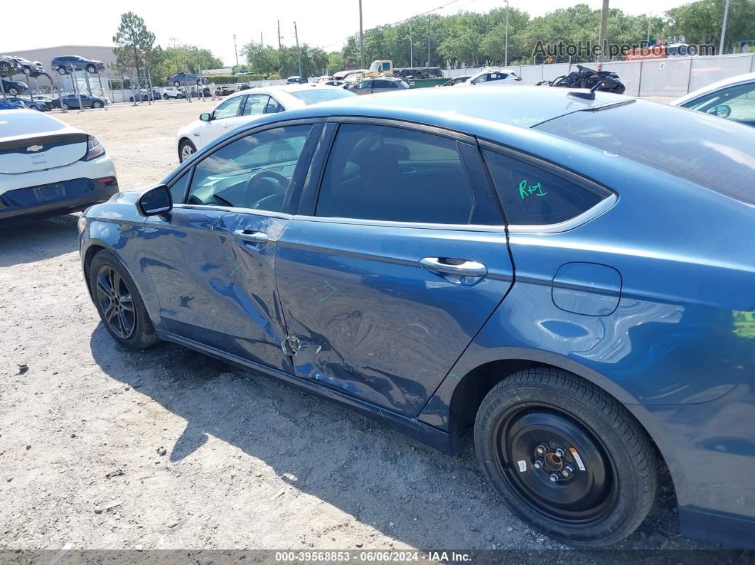 2018 Ford Fusion Se Blue vin: 3FA6P0HDXJR213137