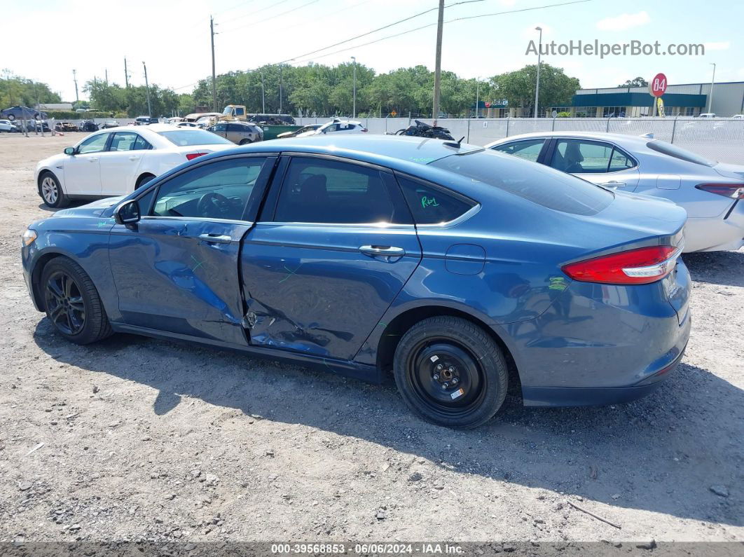 2018 Ford Fusion Se Blue vin: 3FA6P0HDXJR213137