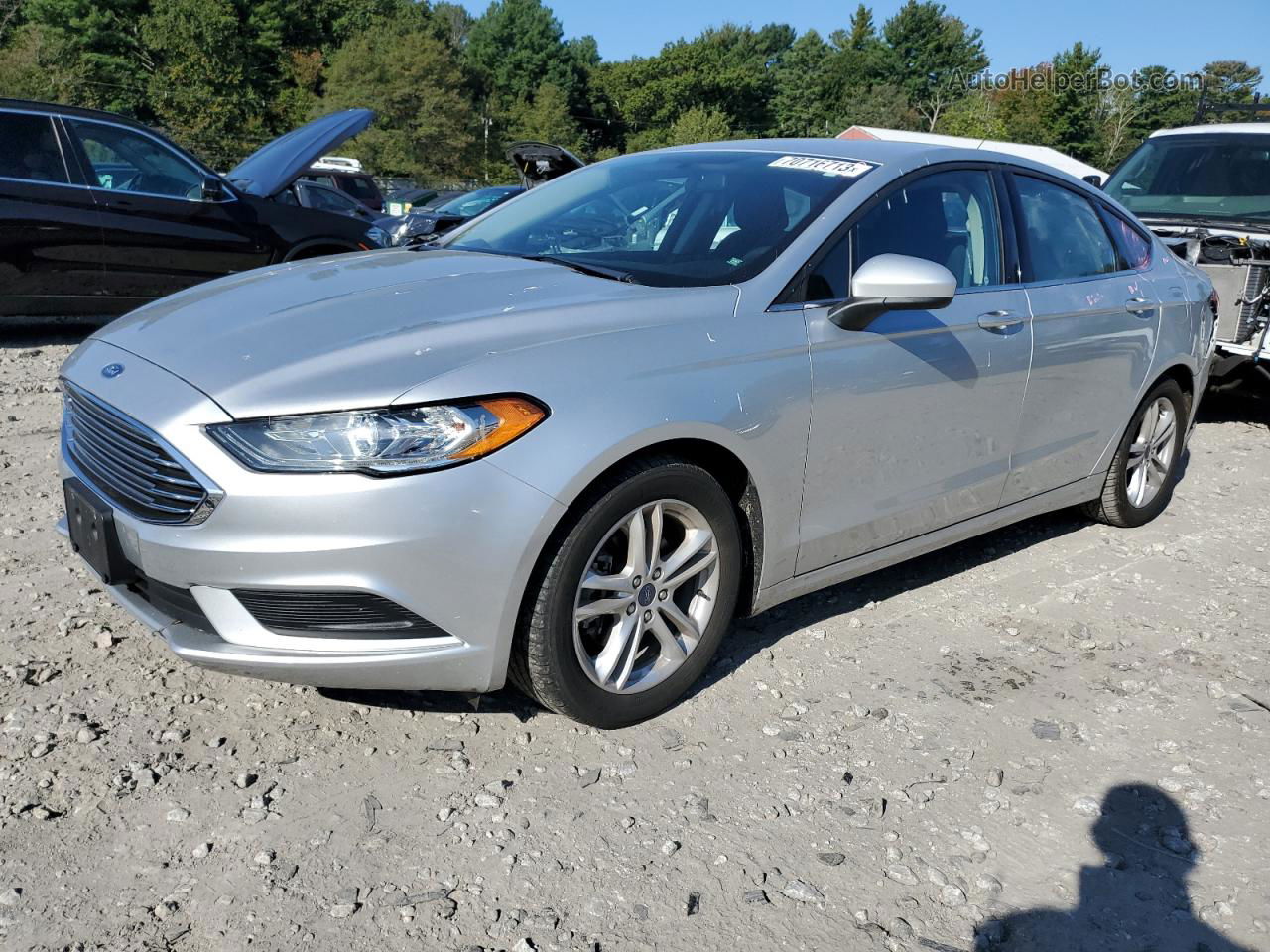 2018 Ford Fusion Se Silver vin: 3FA6P0HDXJR216264