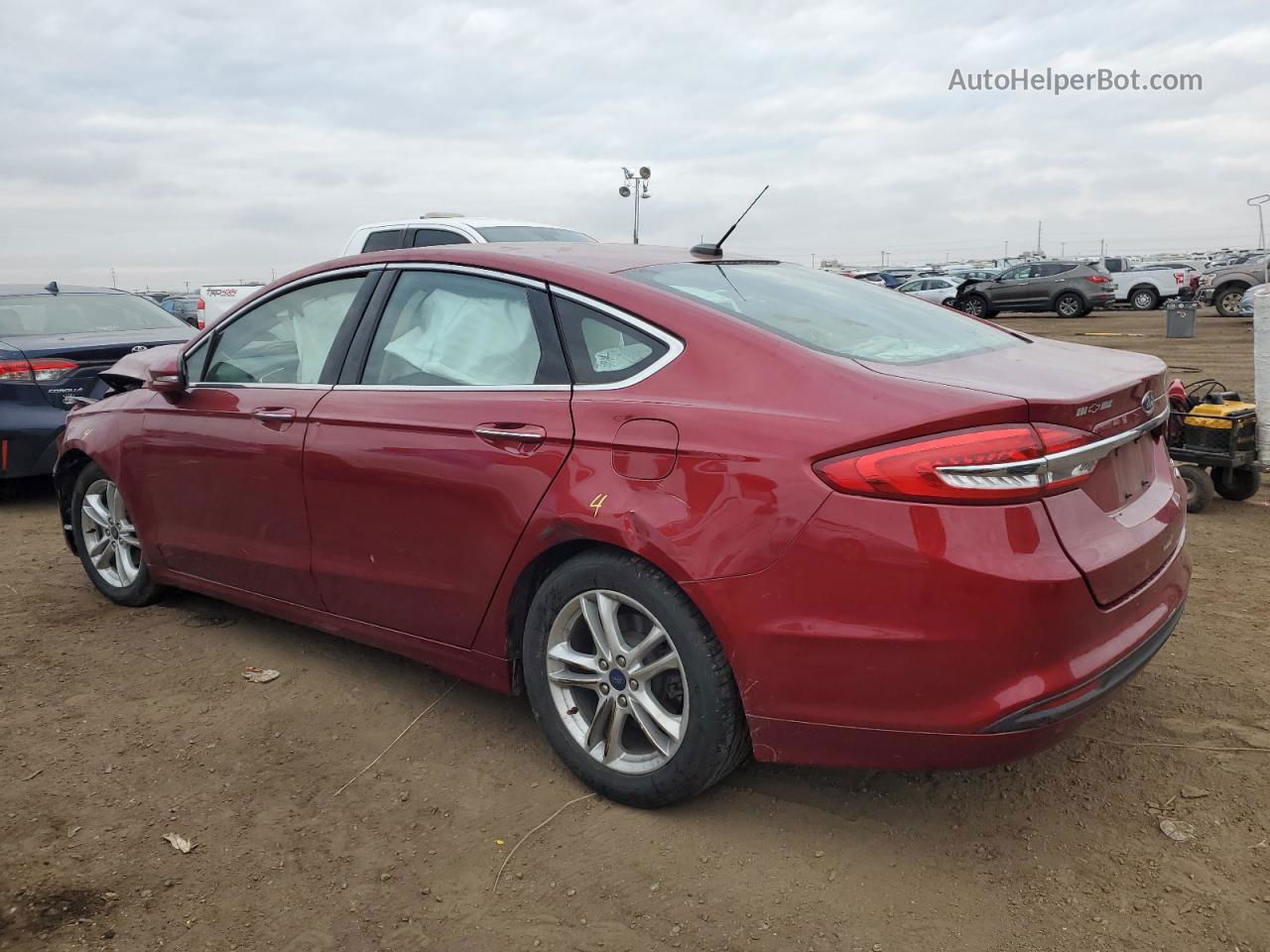 2018 Ford Fusion Se Maroon vin: 3FA6P0HDXJR229497