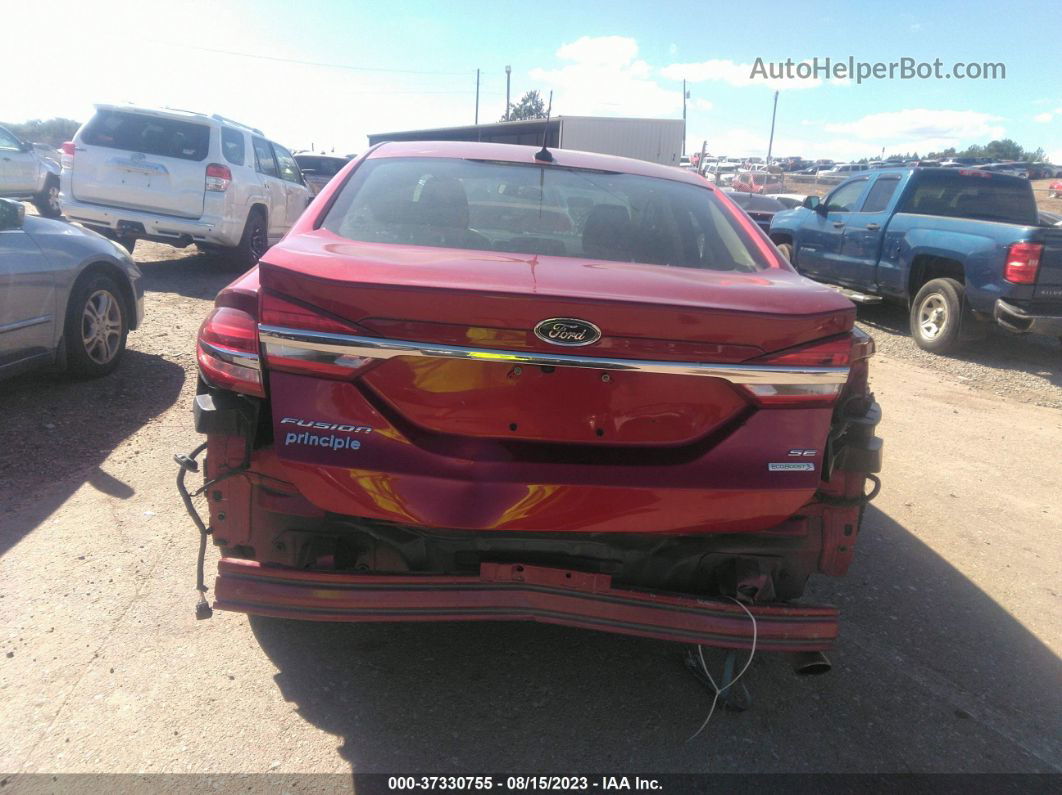 2018 Ford Fusion Se Red vin: 3FA6P0HDXJR238197