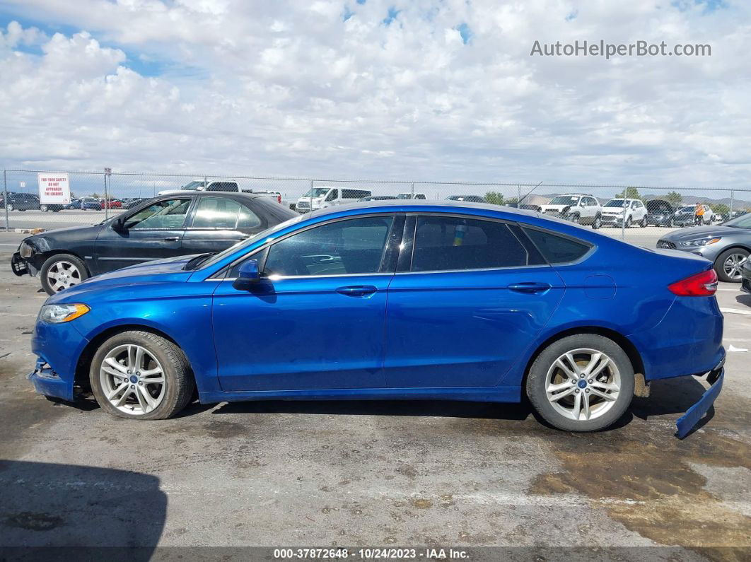 2018 Ford Fusion Se Blue vin: 3FA6P0HDXJR241052