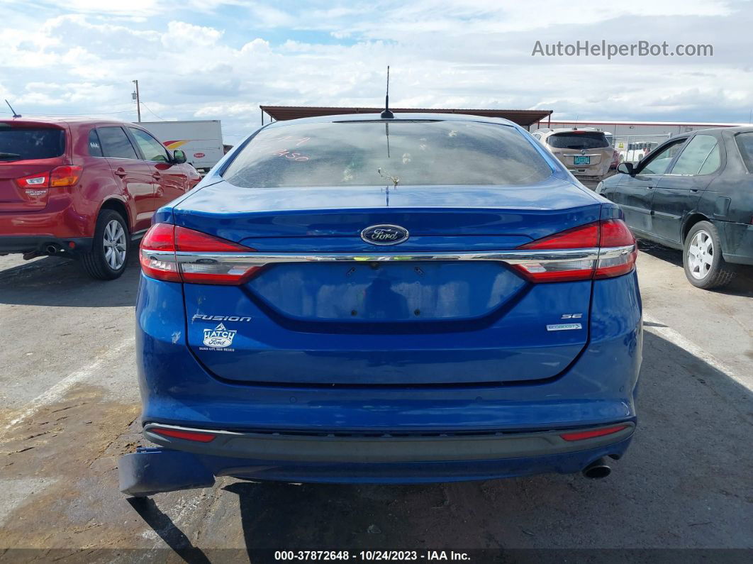 2018 Ford Fusion Se Blue vin: 3FA6P0HDXJR241052