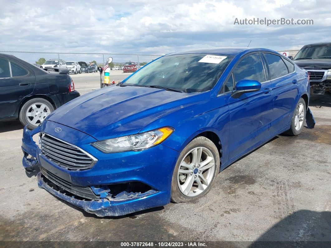 2018 Ford Fusion Se Blue vin: 3FA6P0HDXJR241052