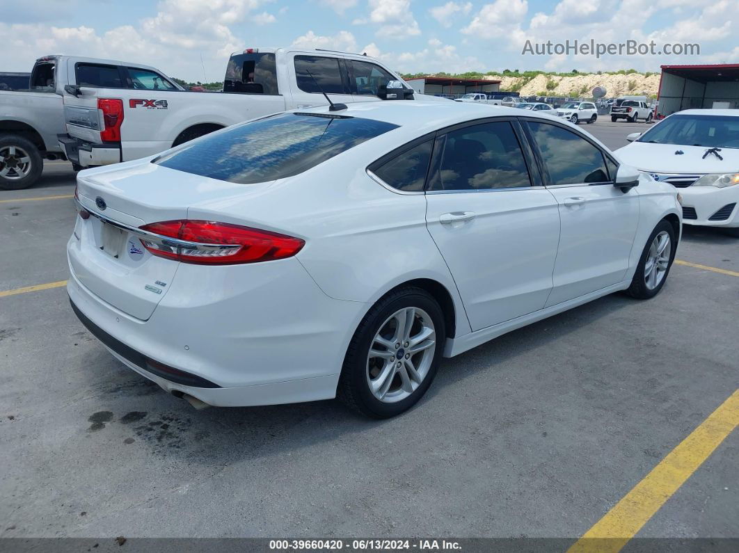 2018 Ford Fusion Se White vin: 3FA6P0HDXJR252780