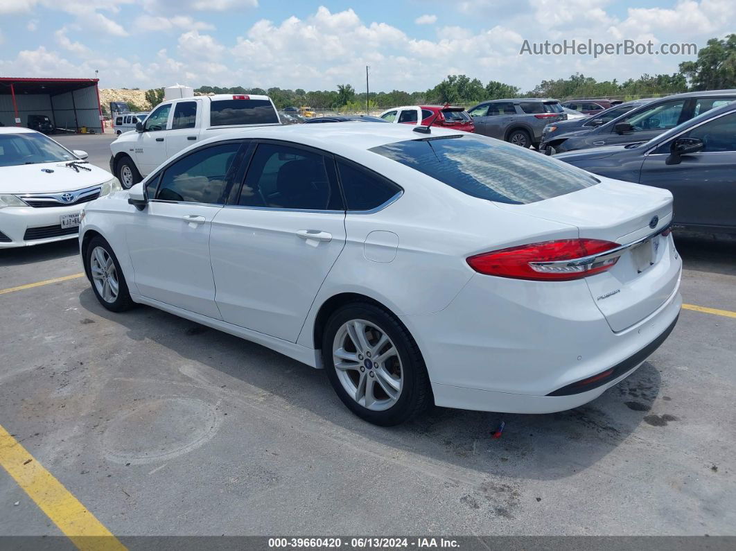 2018 Ford Fusion Se White vin: 3FA6P0HDXJR252780