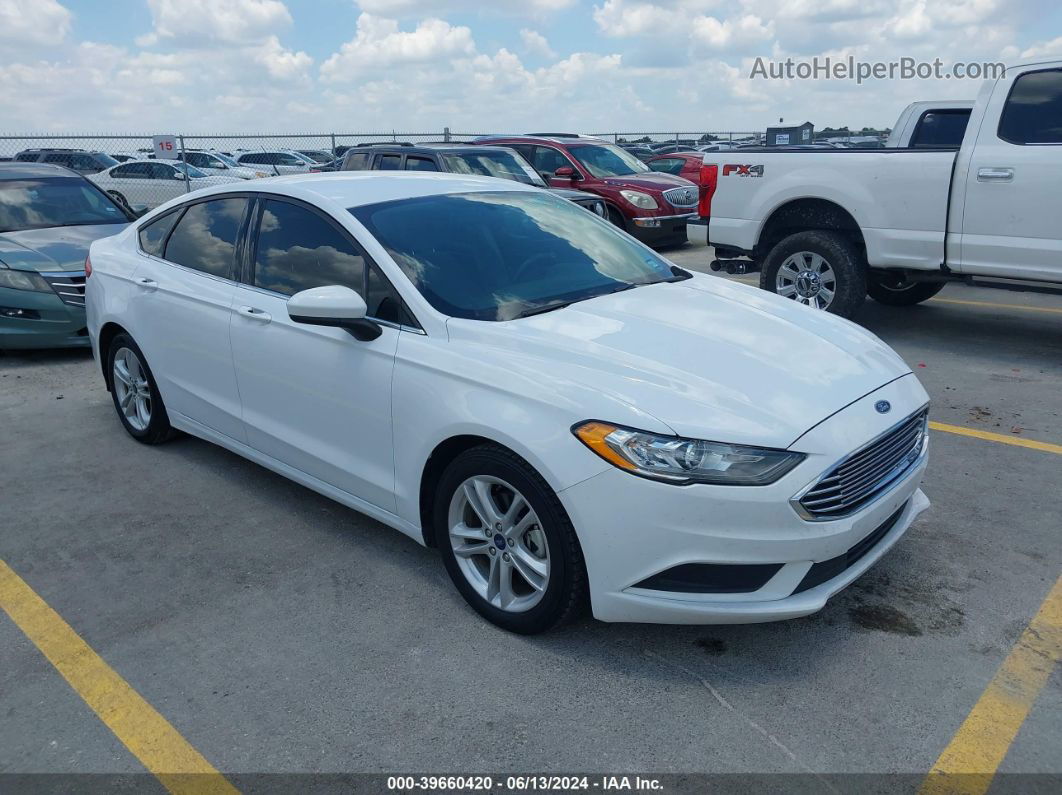 2018 Ford Fusion Se White vin: 3FA6P0HDXJR252780