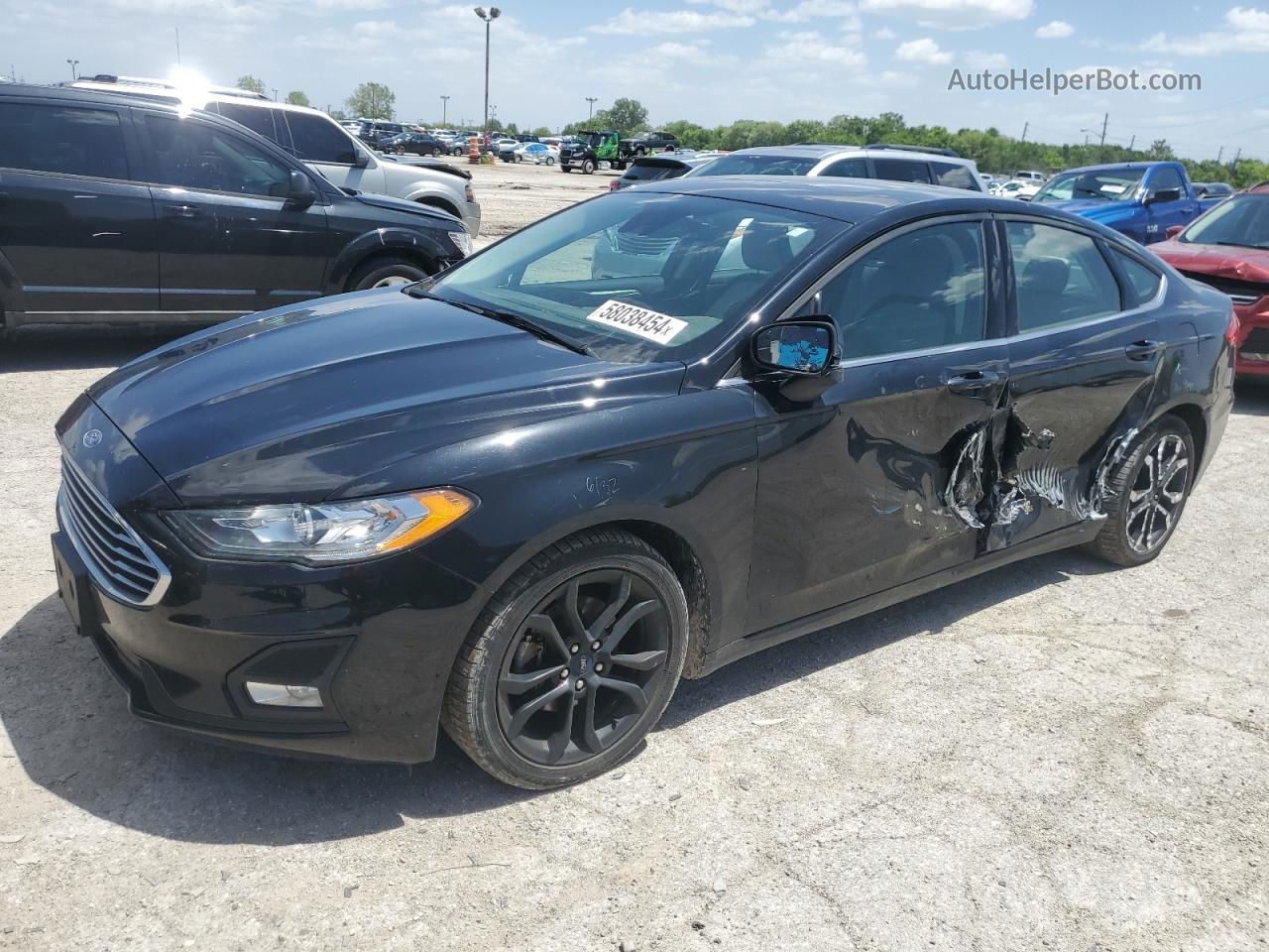 2019 Ford Fusion Se Black vin: 3FA6P0HDXKR166466