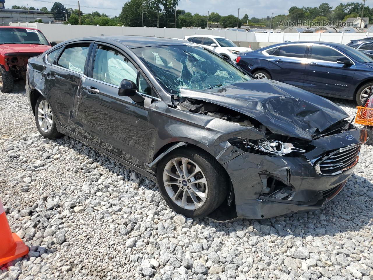 2019 Ford Fusion Se Gray vin: 3FA6P0HDXKR203466